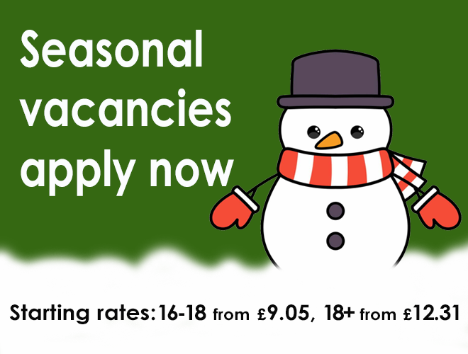 Advert for seasonal vacancies at Wetherspoon