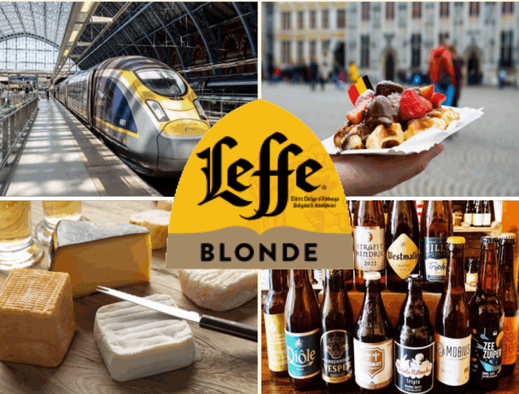 Image of Eurostar, dessert, cheese and beer